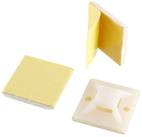 sourcing map 60pcs Self Adhesive Cable Tie Mounts Wire Base Holders 19mm x 19mm
