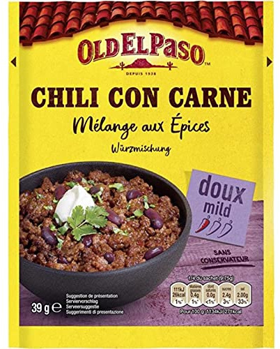 Old El Paso Chili Con Carne Mezcla de Especias Dulces 39 g (lote de 6)