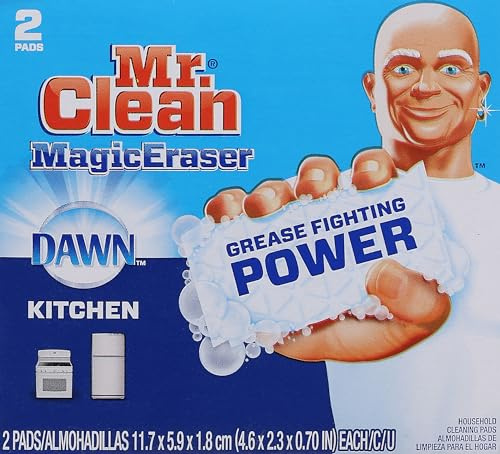 Mr. Clean Magic Eraser Kitchen with Dawn, Cleaning Pads with Durafoam, 2 Count