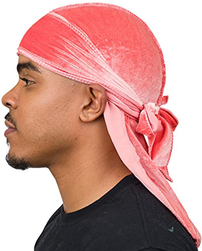 Veeta Hochwertige Samt-Durags in Mehreren Farben, aus weichem Samtstoff, mit seidigem Innenfutter und Langen Bändern. - Pink - Einheitsgröße