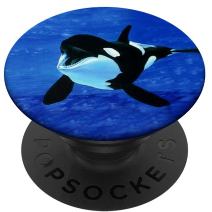 Killerwal Orca Meerestier Design PopSockets PopGrip: Ausziehbarer Sockel und Griff für Handys/Tablets mit Tauschbarem Top PopSockets Klebender PopGrip
