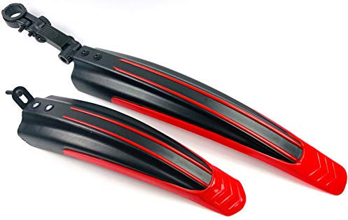 Hallenwerk 2er Set Schutzblech Fahrrad Spritzschutz für Vorne und Hinten Kotflügel jurfahr Farbe: (ROT/SCHWARZ)