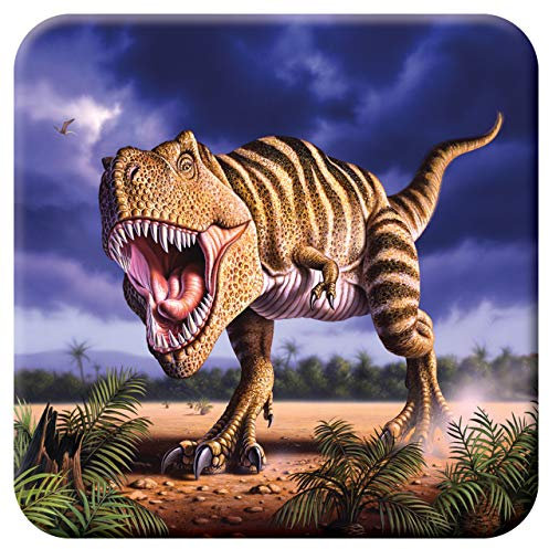 3D LiveLife sous Verre en Liège - T-Rex de Deluxebase. Dessous de Verre lenticulaire 3D Dinosaure. Antidérapant avec Illustrations Originales sous Licence de L'Artiste renommé Jerry LoFaro