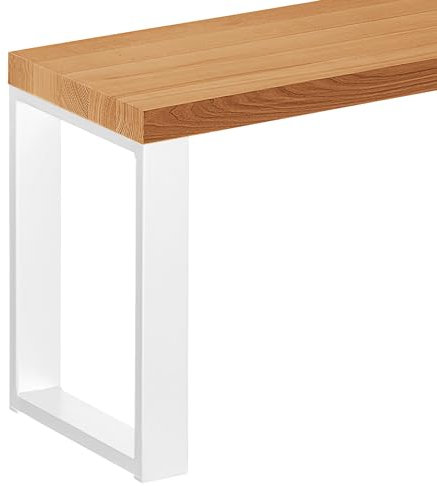 LAMO Manufaktur Sitzbank Flur Holzbank 30x160x47 cm, Möbelfüße Simple Weiss/Rustikal, LSB-01-A-003-160-9016S