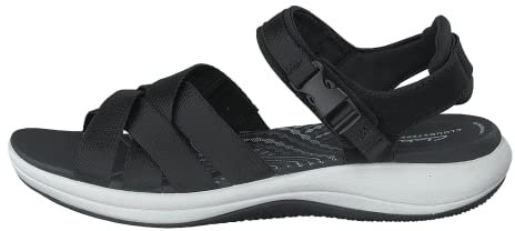 Clarks Damen Mira Tide Sandale, Black, 39.5 EU
