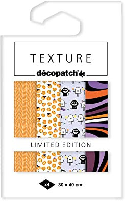Décopatch TD873C - Assortment of 4 Halloween foil papers, Unité