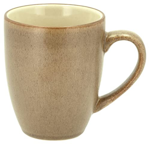 BITZ Becher mit Henkel, Kaffeebecher aus Steinzeug, 30 cl, Wood/Sand