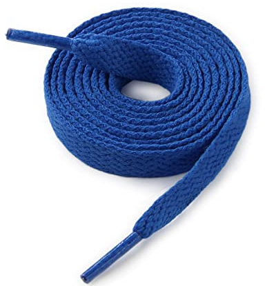 CCSOFTIME Flat Blue Shoe Laces for Trainers Converse Air Force 1,Replacement Trainers Laces for Sport Shoes,Casual Shoe,8mm Shoelaces for Men Women Kids(1Pair-Blue-110cm)