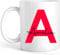 EKAM Personalised Tea Mug - Initial Name Mug 11oz Ceramic White - Gift for Her Him Friend Mom Dad Kids Birthday Valentine’s Day Christmas Day Custom Present (Red)