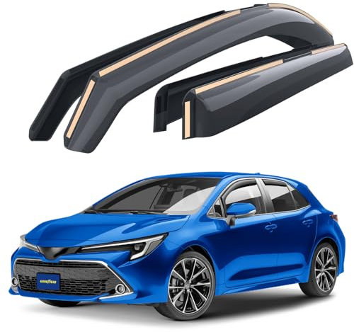 Goodyear Windabweiser für/kompatible mit Toyota Corolla Schrägheck 2018-2025 - Integrierte Regenabweiser - Autofenster Regenschutz - Ermöglichen Frischluft - Waschstraßenfest - Einfache Montage 4 Set