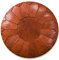 See the Good XL Echtleder Pouf - Handgefertigt - gefüllt geliefert - Ottoman Sitzsack Fußhocker Puff (Sandbraun)