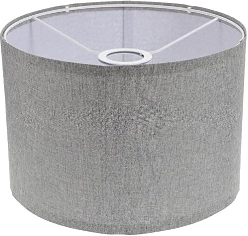 FAVOMOTO Ersatz Leinen Stoff Lampenschirm Tischlampe Hängelampe Leuchtenschirm Stofflampenschirme Stehlampe Pendelleuchte Schirm Hängeleuchte Ersatzschirm Restaurant Esszimmer Deko, Grau, 20x20x18cm