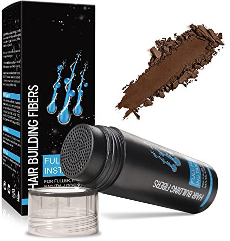Hair Building Fibre, Professional Hair Powder Spray, Medium Brown Concealer for Men & Women, Bald Spots & Thinning Hair