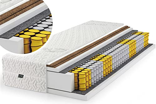 Carbon Kokos Einlage Sprungfederkern Matratze Kokosmatte Federkern Mattress (140 x 200)