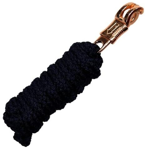 Führstrick Pferd mit Panikhaken Roségold - Anbindeseil für Pferde, Ponys, Shetty - Länge 2m Anbindestrick, Führleine - Navy