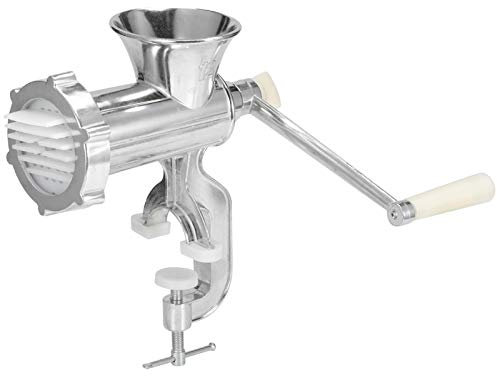 Picadora de Carne de Aluminio Tamaño 32 Picadora de Carne Manual de Cocina con Abrazadera de Mesa Picadora de Carne para Hacer Salchichas, Relleno de Carne, Dispositivo de Relleno