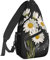 NiuKom Sling Bag for Women Crossbody Purse Casual Daypack Rucksäcke Männer Radfahren Reise Brust Umhängetasche, Musiknoten und Gänseblümchen auf Schwarz, Einheitsgröße, Sling Rucksäcke