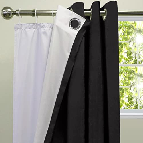 Nopton Textile Blackout Lining for Eyelet Curtains 3 Pass Thermal Insulated Includes Curtain Hooks (46 x 54 (Inc 16 Hooks))