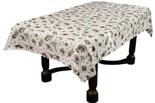 Weihnachts-Tischdecke Gobelin Santa Claus Schlitten eckig 300x140cm Webdecke Jacquard