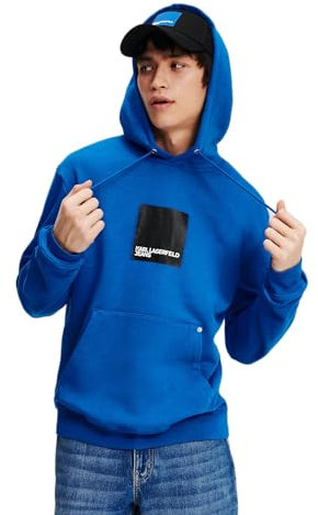KARL LAGERFELD JEANS REGULAR FIT LOGO HOODIE, BLAU, M