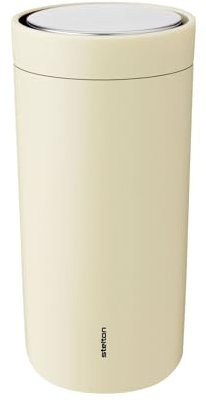 Stelton To-Go Click - Thermobecher, doppelwandige Isolierflasche - Rostfreier, auslaufsicherer Kaffeebecher/Teebecher mit Smart-Click-Deckel - Heiße & kalte Getränke - 0,4 Liter, Farbe: mellow yellow