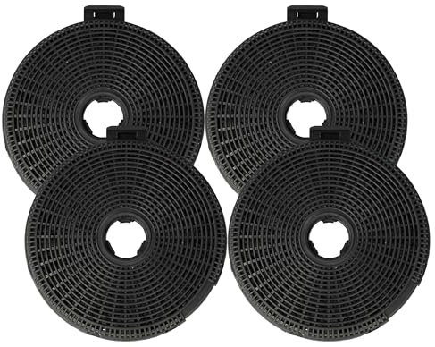 vhbw 4x Aktivkohlefilter kompatibel mit Teka DVT 685 B, DVT 685 W, DVE60 WHITE, DVE90 BLACK, DVE90 WHITE, DVL90 Dunstabzugshaube - 20 cm