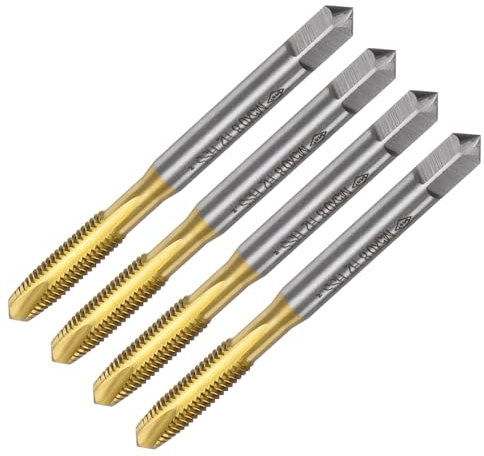 QUARKZMAN 4pz Maschi Spirale Punte, M5 x 0.8 Maschio Filettatore Metrico, Acciaio Alta Velocità 6542 Rivestito Titanio, Utensile Riparazione Filettatura e Maschiatura