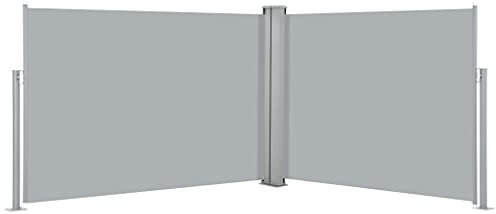 Rantry Markisen für den Außenbereich, einziehbare Seitenmarkise, ausziehbar, doppelte Seitenmarkise, winddicht, für Balkon, Garten, Terrasse, Anthrazit, 100 x 1000 cm