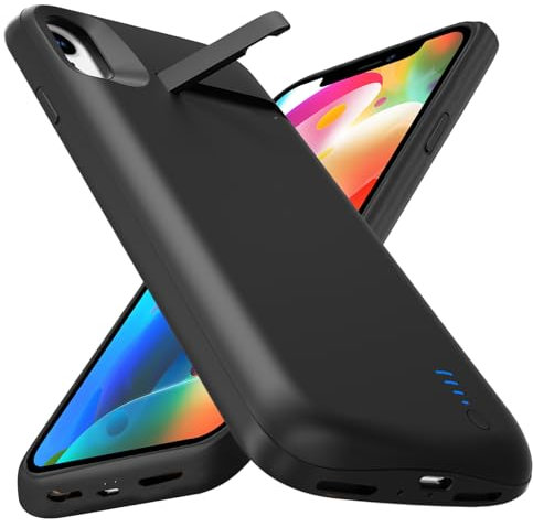 Giabuao Battery Case for iPhone XR, Real 8500mAh Slim Rechargeable Extended Charging Case, Portable Protective Case with Battery for iPhone XR, 6.1 inch - Black
