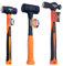 WEDO 3 Piece Hammer Set, 1.5lb Dead Blow Hammer, 3lb Sledge Hammer and 1lb Ball Peen Hammer, Rubber Mallet Hammer, Drilling/Crack Hammer, Fiberglass Handle Shock-resistant