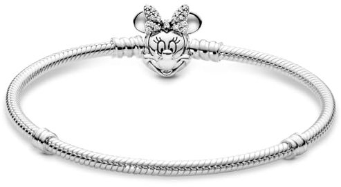 Bettelarmband Minnie Maus - Schlangenketten Silber 925 Armband für Charm Anhänger & Beads - Stärke 3mm - Kompatibel Mit Pandora Charms (19)