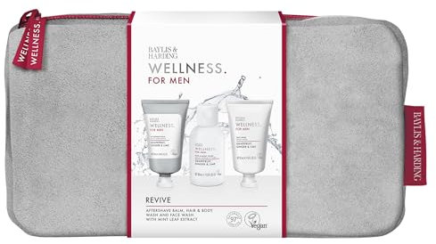 Baylis & Harding Wellness For Men Revived & Ready Wash Bag Gift Set - Vegan Friendly (Pack of 1)