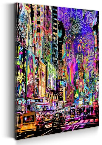 Wandbild Leinwandbild Street Art New York Kunstdruck XXL Wanddeko Größe 100x150x4cm