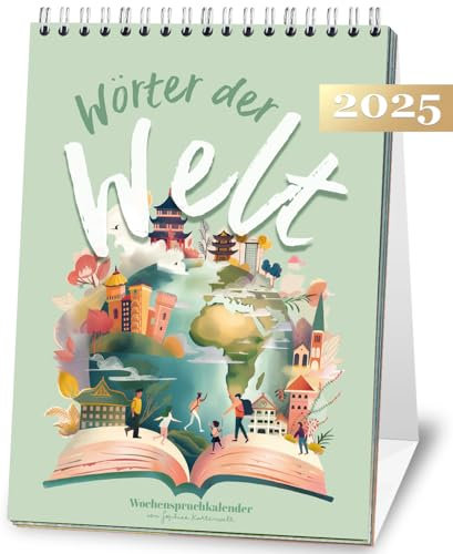 Wochenspruchkalender Wörter der Welt - Tischkalender 2026 zum Aufstellen - Jede Woche ein neues Wort - großes A5 Format - Idealer Kalender als Geschenk - Sophies Kartenwelt