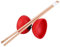 Gigicial Chinesisches Yoyo-Diabolo-Set, dreifach gelagertes Diabolo, 5,7 Zoll, chinesisches Diabolo-Spielzeug, chinesisches Yoyo mit farbigen Diablolo-Stäben (Red)