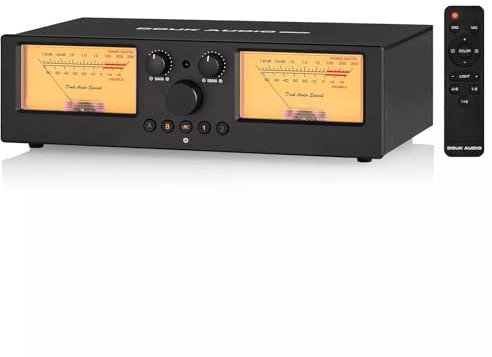 Douk Audio VU3 PRO Dual Analog VU Meter, 2-Wege Verstärker/Lautsprecher Switch, 2-in-2-OUT Audio Switcher Box mit DB Panel Display
