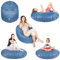 PATCH HOME 2-in-1 Sitzsack Sessel - Gaming Bean Bag mit Reißverschluss - Bereits befüllt, Ergonomisch & Robust für Kinder & Erwachsene - Indoor & Outdoor, Wetterfest (Blaugrau, 155cm)