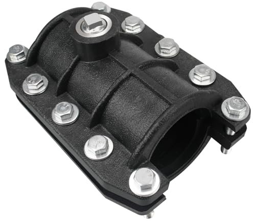 Dfnidy Water Pipe Repair Clamp, Emergency Pipe Clamp Kit for 63MM Plastic & Metal Pipes, Black