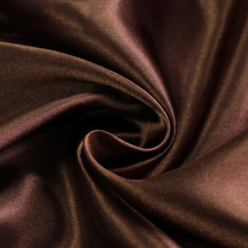 Anevous 200cm x150cm Satin Stoff, Einfarbig Stoffe zum Nähen, Kleiderstoff Dekostoff Meterware, Satinstoff zum Basteln, Bezugsstoff für Kleidung Vorhänge Tischdecken Deko,Kaffee