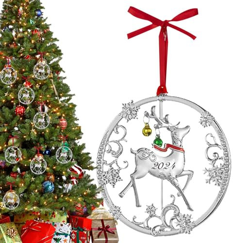 Metall Auto Charm | Elch Deko Weihnachten Ornament | Multifunktionale Wanddekoration, Niedlicher Home Anhänger für Haus, Baum, Auto, Kaminsims, Fenster