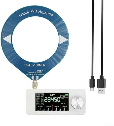 Receptor de radio de bolsillo, mini radio LSB USB AM FM, SI4732, equipado con una antena de bucle portátil, que se puede utilizar para recibir 9,9 K-108 MHz (anillo blanco)