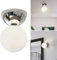 XIRYTU-H Moderne Glas-Deckenleuchte oder Wandleuchte im nordischen Stil, G9 Metall Metallfassung mit Glas-Kugel, Kleine Deckenlampe für Schlafzimmer Bad Flur (Silber)