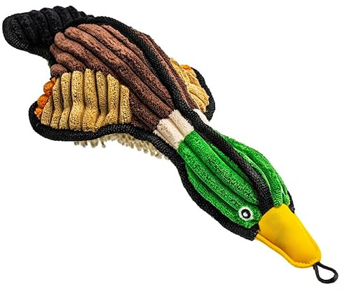 SuperPetStoreUK247 Mallard Duck Dog Toy – 36cm Squeaky Plush Bird for Dogs – Soft Corduroy & Fluffy Textures – Built-In Squeaker – Durable & Lightweight – Ideal for Small to Large Breeds