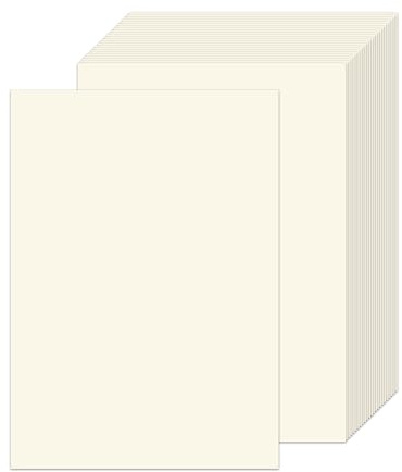Jyvex 60 Blatt Weiß Tonpapier A4, Elfenbein, 120g/m², Fotokarton | für malen, karten, einladung, scrapbook, scherenschnitt, basteln