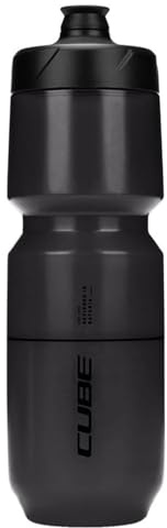 CUBE FLOW Trinkflasche, 750 ml, LDPE, BPA-frei, Push-Pull-Ventil, Spülmaschinengeeignet, Schwarz