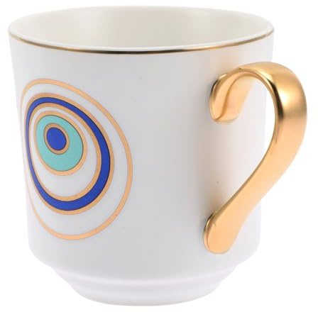MAGICLULU Paint Mug Ceramic Turkish Eye Mug Hand Painted Creative Chic Practical Design Easy to Store Beverages for Office and Restaurant Use
