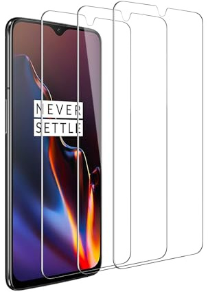 SUJASEN Schutzfolie für OnePlus 6T, 3 Stück Gehärtetes Glas, HD Displayschutzfolie, Kratzfest, Anti-Bläschen, 9H Härte