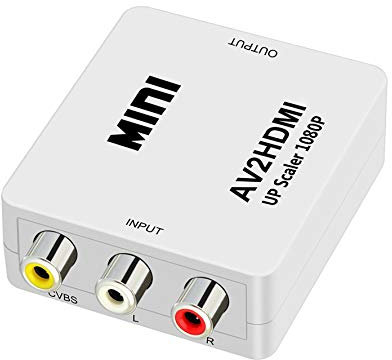 QGECEN RCA a HDMI, Adaptador AV a HDMI de Audio y Video para Wii PS2 Gamecube VHS Camara Laptop DVD Proyector
