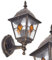 Außenwandleuchte Antibes, Wandlampe aufwärts in antikem Look, Aluguß in Braun/Gold m. Klarglas-Scheiben, Wandleuchte m. E27-Fassung, Retro/Vintage Außenleuchte für Terrasse u. Hof, ohne Leuchtmittel