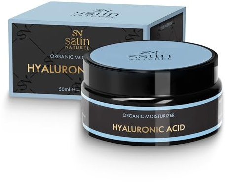Satin Naturel Feuchtigkeitscreme mit Bio Aloe Vera & Hyaluron 50 ml | Hautcreme Für Gesicht, Mit Jojoba, Mandelöl, Avocadoöl & Arganöl, Für Trockene & Empfindliche Haut, Vegan & Naturkosmetik